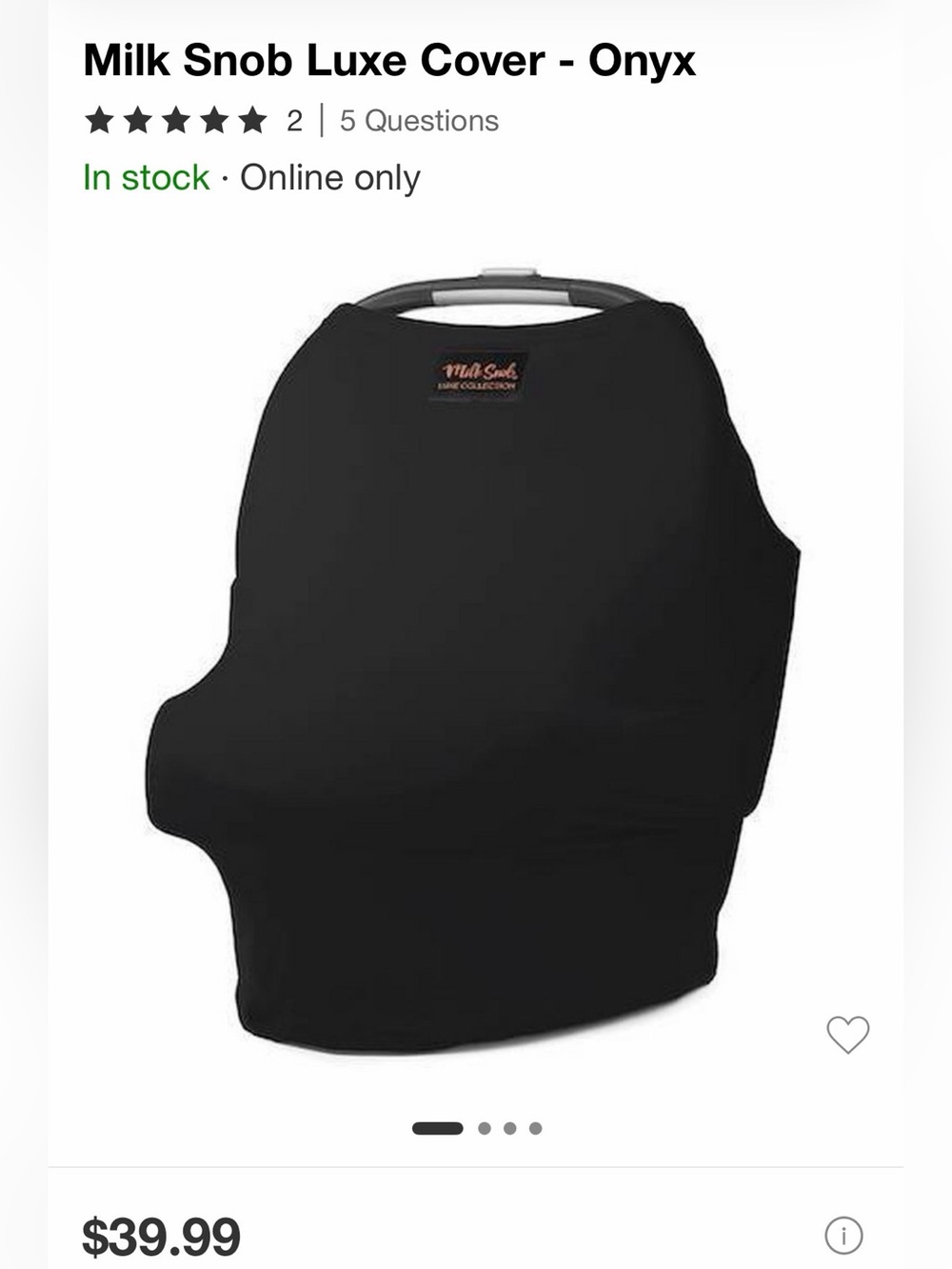 Milk snob luxe cover - onyx